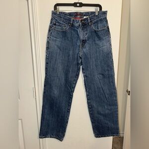 Eddie Bauer Blue Jeans Mens 34x32 Denim Flannel Lined Relaxed Fit Warm Straight